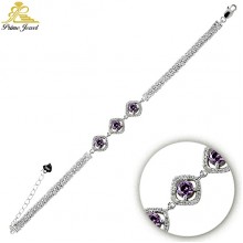 Gümüş Zirkon Taşlı Bilezik / Bileklik